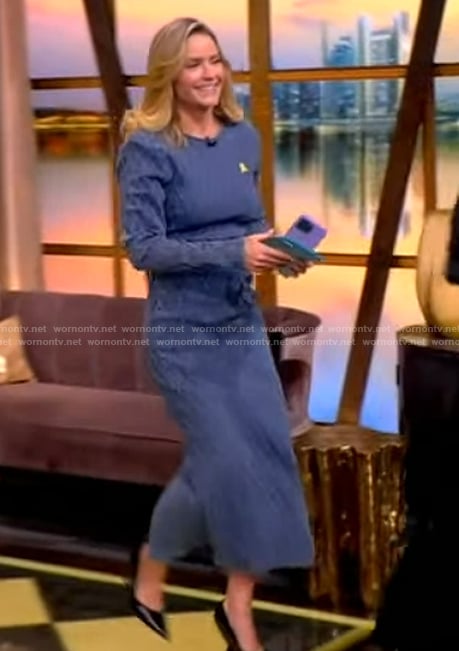 Sara's blue diamond quilted denim dress on The View
