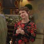 Sarah’s black floral maxi dress on Days of our Lives