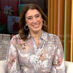 Sarah Gelman’s silver floral blouse on CBS Mornings