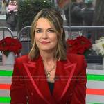 Savannah’s red velvet blazer on Today