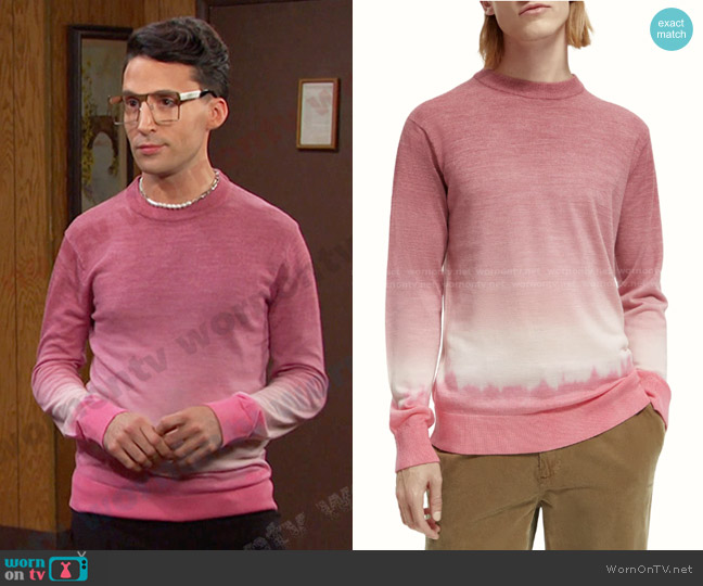 Scotch & Soda Gradient Tie-Dye Wool-Blended Sweater worn by Darius Rose Cooper (Jackie Cox) on Days of our Lives