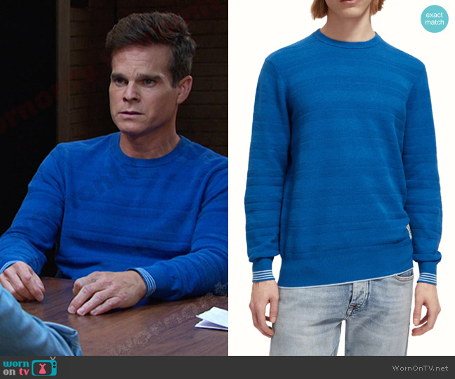 Scotch & Soda Linen-Blended Crewneck Sweatshirt worn by Leo Stark (Greg Rikaart) on Days of our Lives