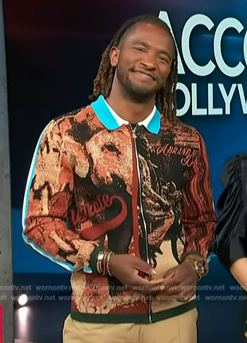 Scott's abstract print jacket on Access Hollywood