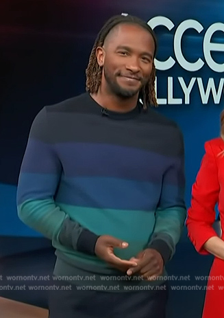 Scott's ombre striped sweater on Access Hollywood