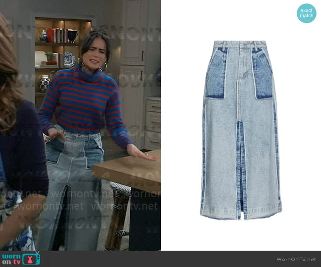 Sea Oona Denim Skirt worn by Lois Cerullo (Rena Sofer) on General Hospital