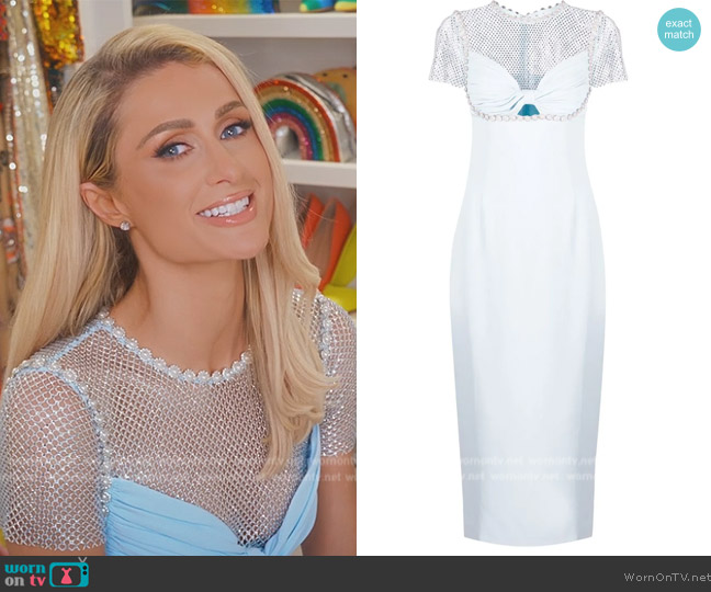 Paris’s blue embellished trim confessional dress on Paris in Love