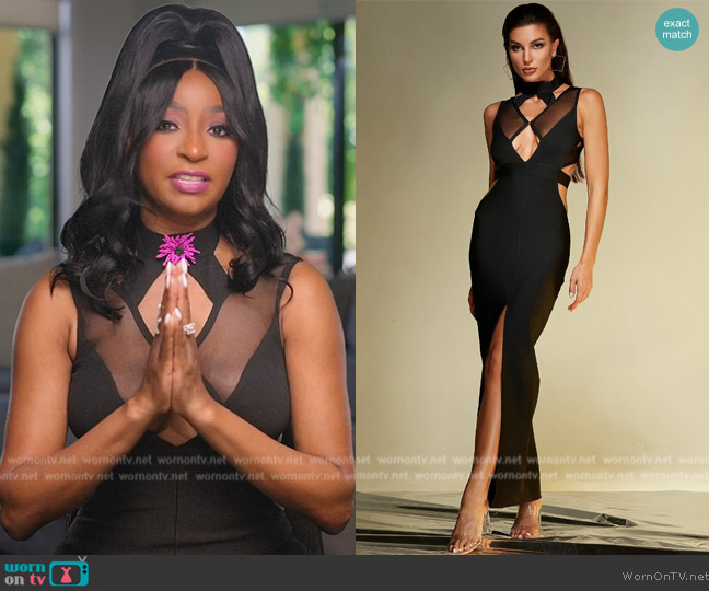 Sesidy Simone Black Bandage Long Dress worn by Guerdy Abraira (Guerdy Abraira) on The Real Housewives of Miami