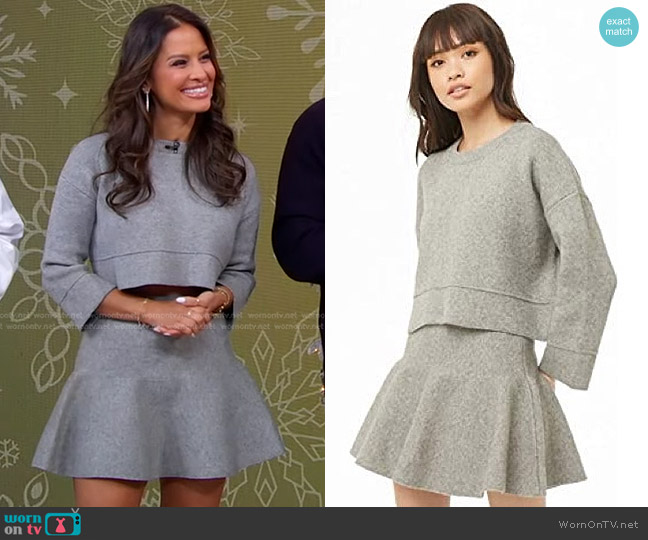 Shaci Cropped Sweater and Skirt worn by Rocsi Diaz on Good Morning America