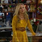 Sharon’s yellow wrap dress on The Young and the Restless