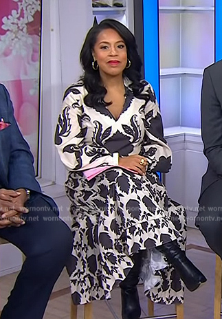 Sheinelle’s floral print v-neck dress on Today