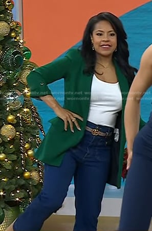 Sheinelle’s green roll-up sleeve jacket and jeans on Today