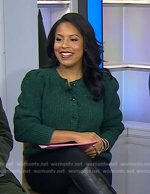 Sheinelle's green knit cardigan on Today