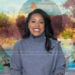 Sheinelle’s grey buttoned turtleneck sweater on Today