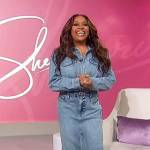 Sherri’s denim midi dress on Sherri