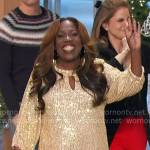 Sheryl’s gold sequin keyhole top on The Talk