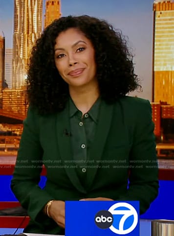 Shirleen Allicot's green shawl collar blazer on Good Morning America