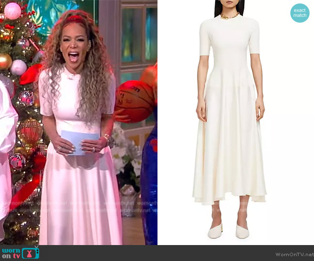 Simkhai Marionne Knit & Satin Midi-Dress worn by Sunny Hostin on The View