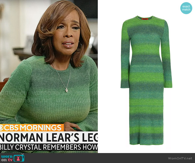 WornOnTV: Gayle King’s green ombre knit dress on CBS Mornings | Gayle ...