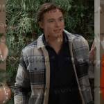 Spencer’s blue plaid and sherpa jacket on General Hospital