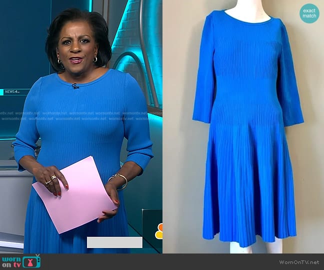 St. John Pleated Midi Dress worn by Pat Battle on NBC News Daily