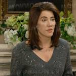 Steffy’s sparkly grey sweater on The Bold and the Beautiful