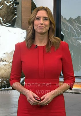 Stephanie Abrams’ red dress on CBS Mornings