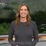 Stephanie Abrams’ charcoal grey long sleeve dress on CBS Mornings