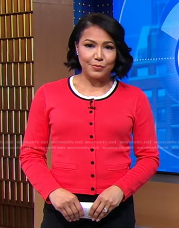 Stephanie's red cardigan on Good Morning America