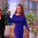 Sunny’s blue off-shoulder dress on The View