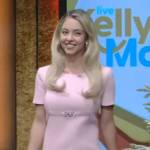 Sydney Sweeney’s pink buckle detail mini dress on Live with Kelly and Mark