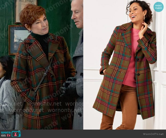 Talbots Wool Blend Coat in Plaid worn by Diane Miller (Carolyn Hennesy) on General Hospital