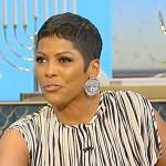 Tamron’s printed sleeveless top on Tamron Hall Show