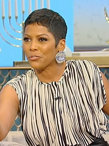 Tamron’s printed sleeveless top on Tamron Hall Show