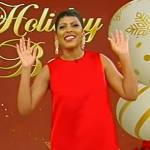 Tamron’s red satin mini dress on Tamron Hall Show