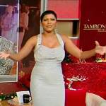 Tamron’s silver metallic sleeveless dress on Tamron Hall Show