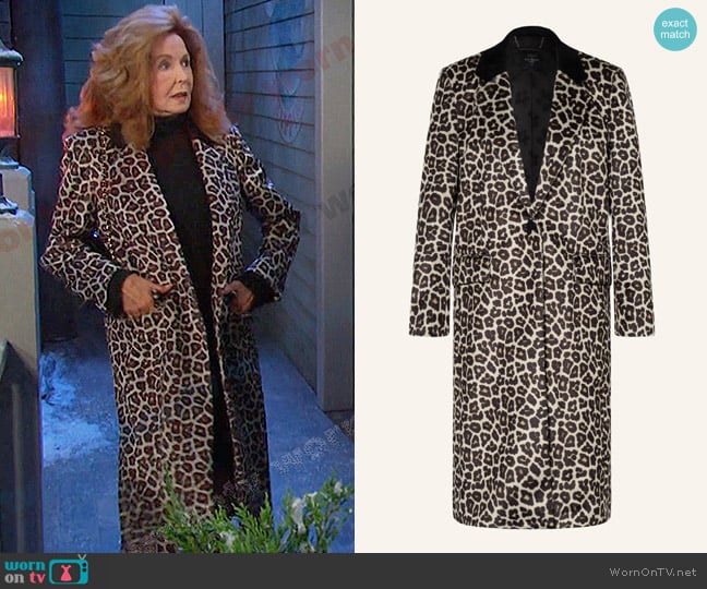 Ted Baker Leeroi Animal Print Coat worn by Maggie Horton (Suzanne Rogers) on Days of our Lives