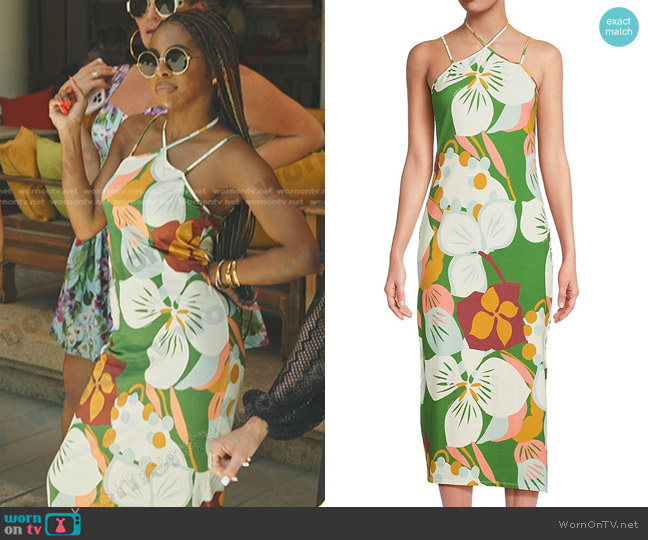 Ted Baker Floral Strappy Midaxi Sheath Dress worn by  on The Real Housewives Ultimate Girls Trip