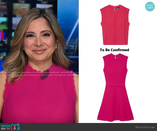 The Kooples Romantic Mixed Knit Top or Dress in pink worn by Silvana Henao on NBC News Daily