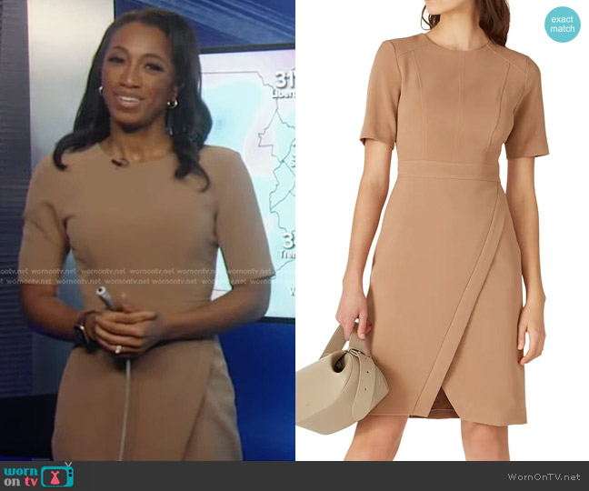 WornOnTV: Brittany’s beige short sleeve dress on Good Morning America ...