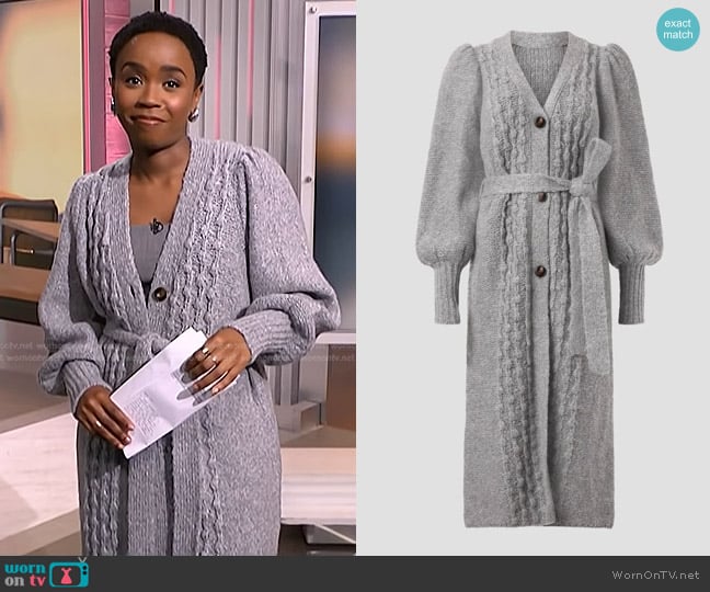 Toccin Camille Cardi Coat worn by Zinhle Essamuah on NBC News Daily