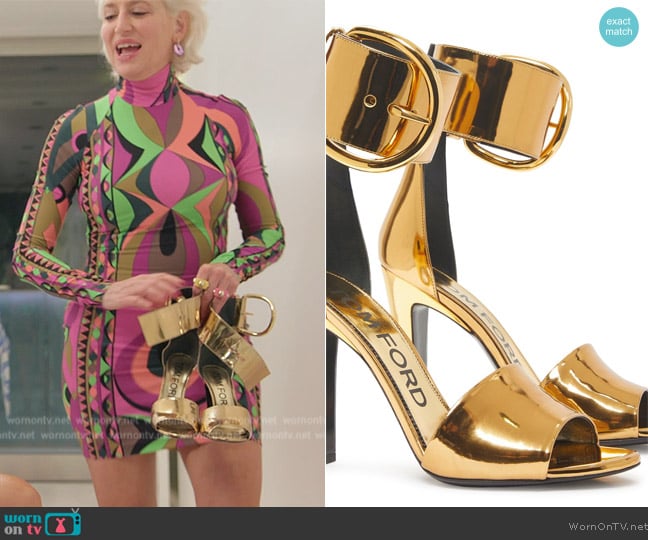 Tom Ford Buckle Ankle Strap worn by Dorinda Medley on The Real Housewives Ultimate Girls Trip