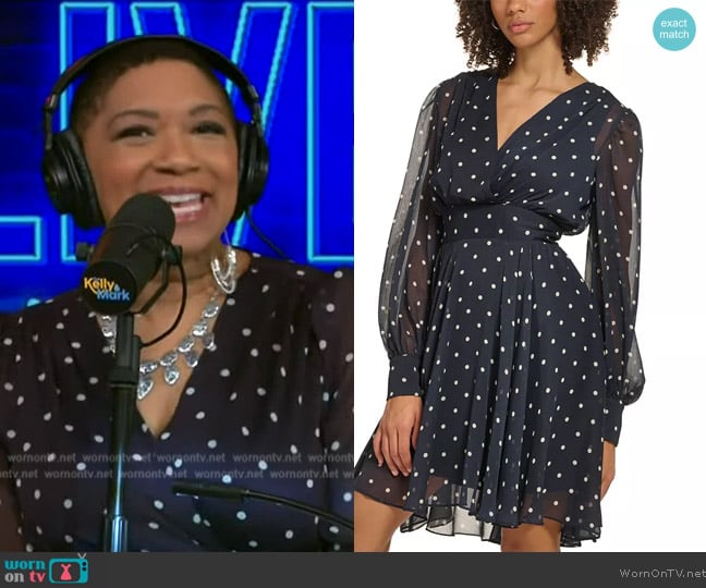 Tommy Hilfiger Polka Dot Chiffon Fit & Flare Dress worn by Deja Vu on Live with Kelly and Mark