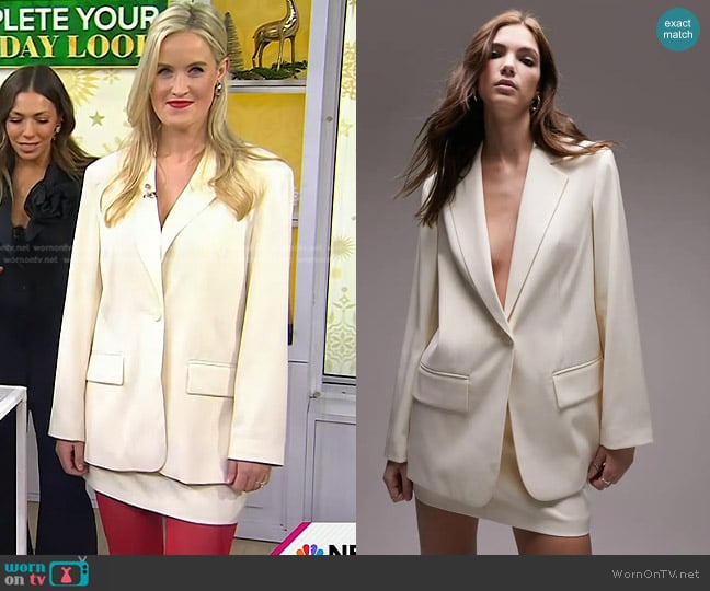 Topshop Tailored Oversize Blazer and Miniskirt worn by Kelsey Murphy on Today