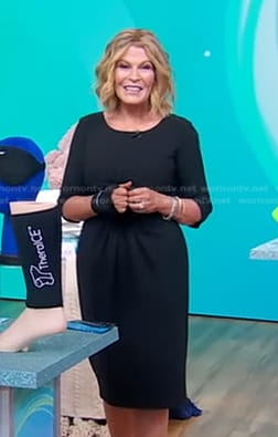 Tory’s black elbow sleeve dress on Good Morning America