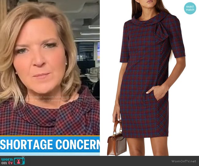 Trina Turk Plaid Delilah Dress worn by Christine Romans on Today