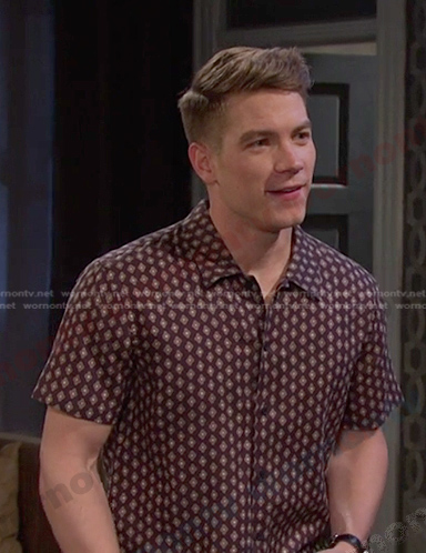 Tripp's brown floral shirt on Days of our Lives