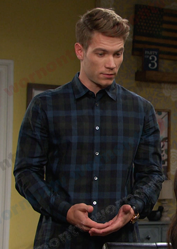 Tripp's green and blue plaid shirt on Days of our Lives