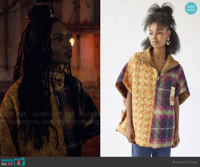 Urban Outfitters Nylon Mix Printed Poncho worn by Hazel-May McCall (Ashleigh Murray) on The Other Black Girl