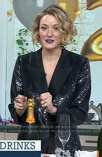 Vanessa Price’s black sequin blazer and pants on Today