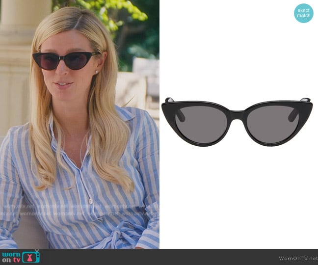 Velvet Canyon Black  La Feline  Sunglasses worn by Nicky Hilton Rothschild on Paris in Love